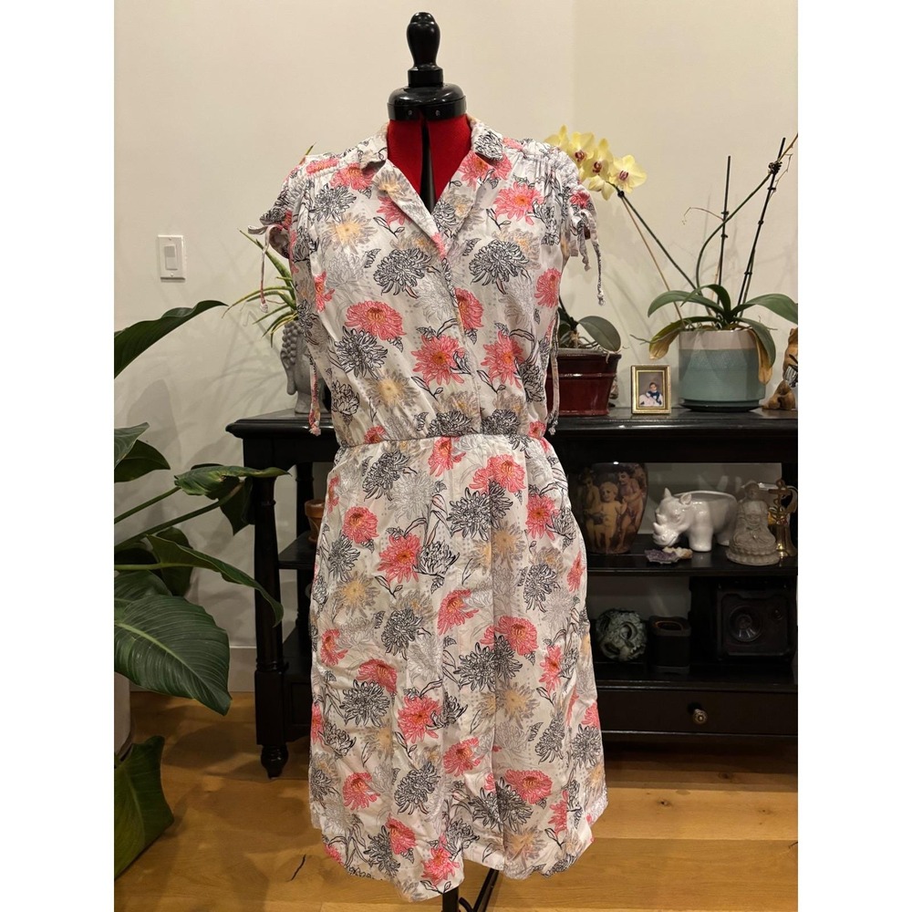 Ladies M Frilli Exchange Midi Floral Dress Tie Sleeve Casual cottage core